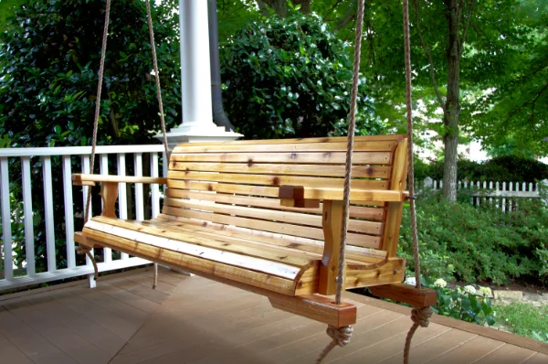 Cedar Porch Swing With Rope